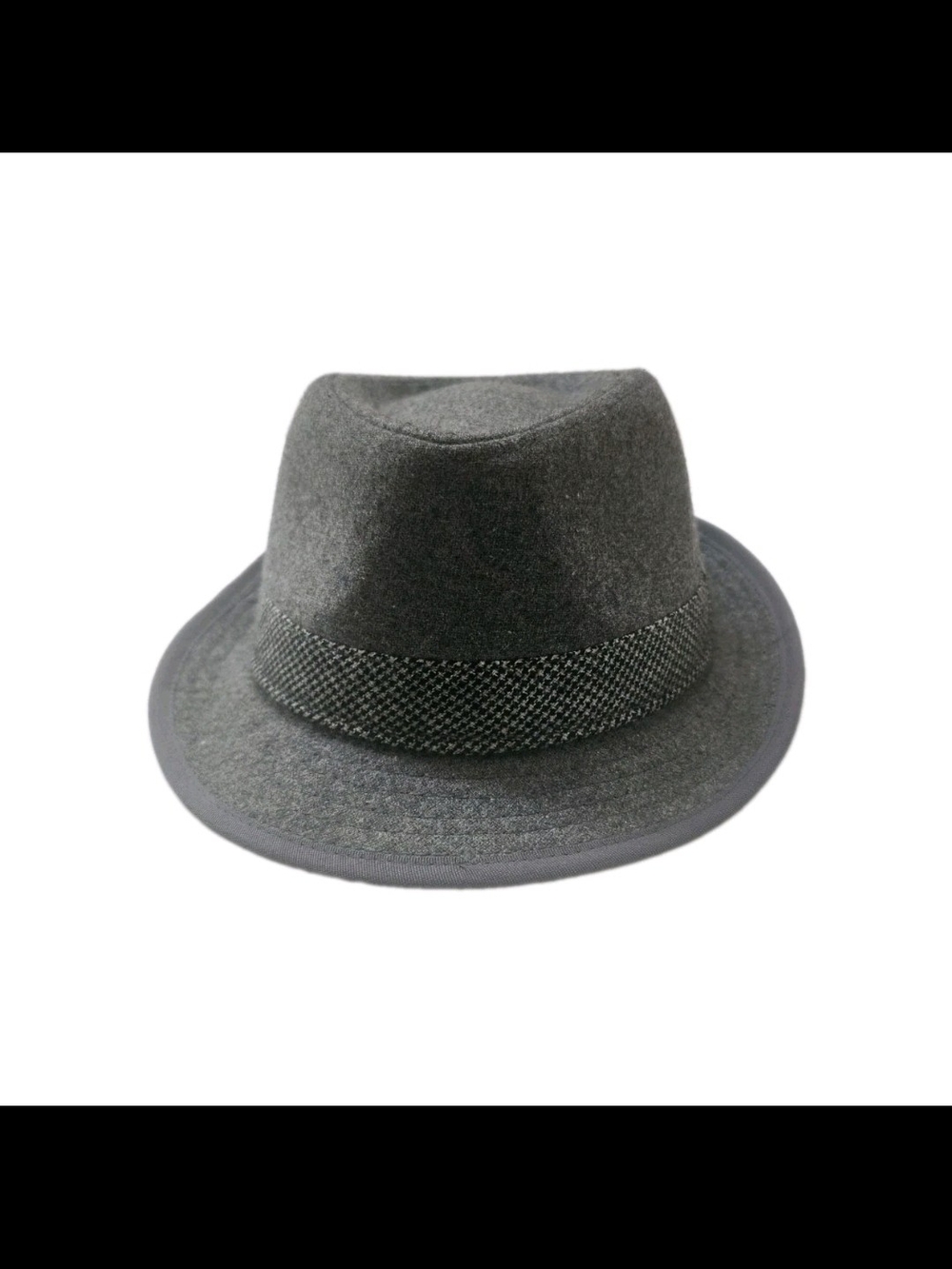 Men's Gray Fedora Hat with Textured Band